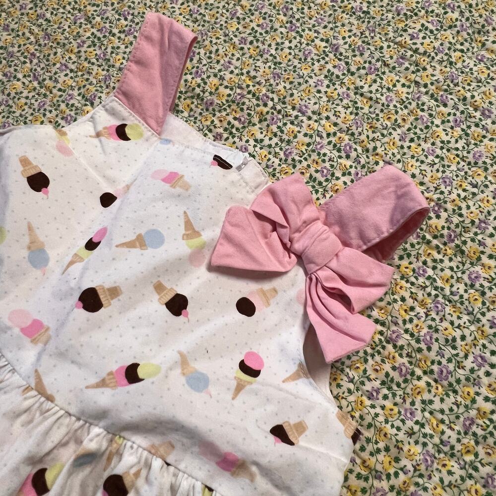 GYMBOREE BABY GIRLS SUMMER ICE CREAM PRINT DRESS SIZE 3/6M EUC - Picture 3 of 4